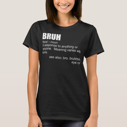 Bruh Definition Funny Brother Bro Boys Mannen'sns  T-shirt (Voorkant)