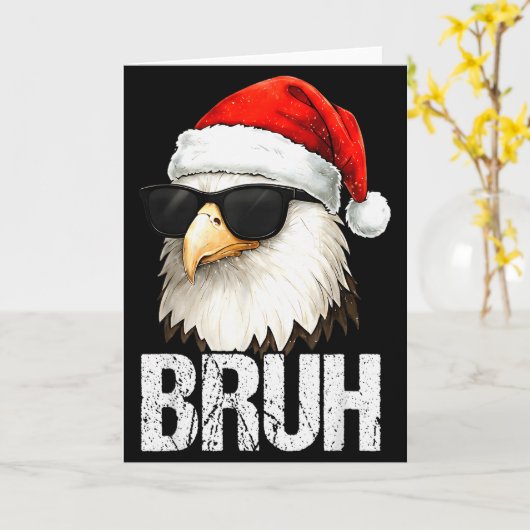 Bruh Eagle Christmas Funny Xmas For Mens Boys Kaart (Gele Bloem)