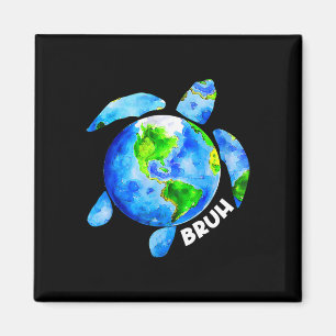 Bruh Earth Day Herstel Earth Zee Schildpad Art Sav Magneet