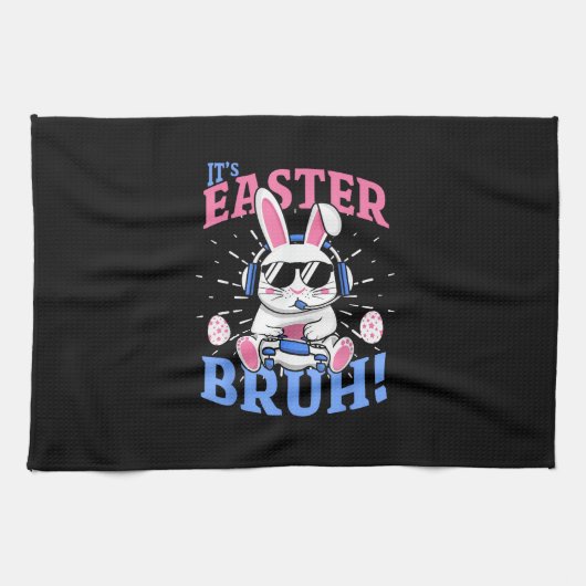 Bruh Easter Bunny Gamer Gaming Videogames Mannen B Theedoek (Horizontaal)