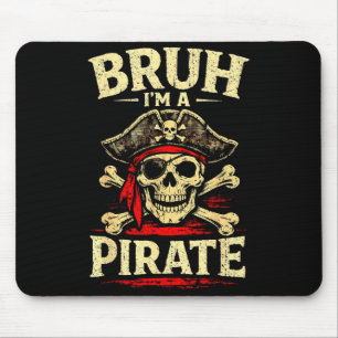 Bruh een piratenskelet ooglapje gekruiste botten h muismat