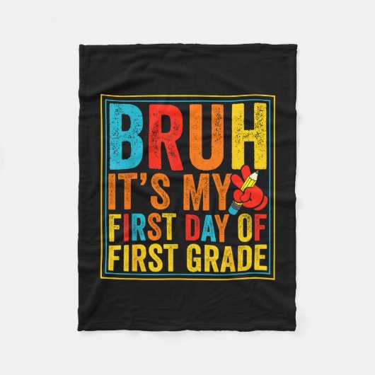 Bruh eerste dag van de eerste klas retro terug naa fleece deken (Voorkant)