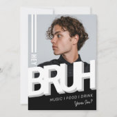 BRUH Foto Tiener Jongen Verjaardagsfeest Kaart (Voorkant)