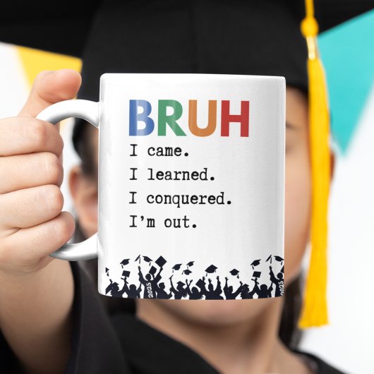 Bruh Funny Afstuderen Gift gepersonaliseerd Tweekleurige Koffiemok