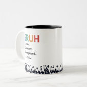 Bruh Funny Afstuderen Gift gepersonaliseerd Tweekleurige Koffiemok (Voorkant links)