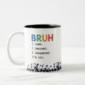 Bruh Funny Afstuderen Gift gepersonaliseerd Tweekleurige Koffiemok (Links)
