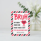 Bruh Funny Boys Valentine's Card for School Friend Briefkaart (Staand voorkant)