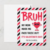 Bruh Funny Boys Valentine's Card for School Friend Briefkaart (Voorkant / Achterkant)