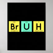 Bruh Funny Chemistry Gift Meme Periodic Table Meme Poster (Voorkant)