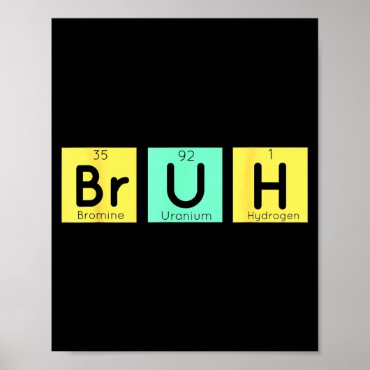 Bruh Funny Chemistry Gift Meme Periodic Table Meme Poster (Voorkant)