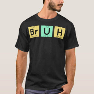 Bruh Funny Chemistry Gift Meme Periodiek Tafel Mem T-shirt