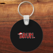 Bruh Funny Christmas Buffalo Plaid Boys Kids Xmas  Sleutelhanger (Voorkant)