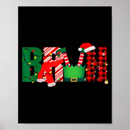 Bruh Funny Christmas For Kids Boys Bruh Xmas Light Poster (Voorkant)
