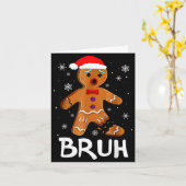 Bruh Funny Christmas Gingerbread Man Teens Boys Ki Kaart (Gele Bloem)