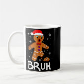 Bruh Funny Christmas Gingerbread Man Teens Boys Ki Koffiemok (Links)