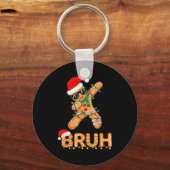 Bruh Funny Christmas Gingerbread Man Teens Boys Ki Sleutelhanger (Voorkant)