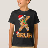 Bruh Funny Christmas Gingerbread Man Teens Boys Ki T-shirt (Voorkant)
