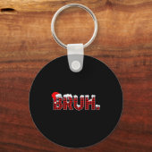 Bruh Funny Christmas Plaid Teens Boys Kids Xmas Pa Sleutelhanger (Voorkant)