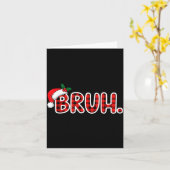 Bruh Funny Christmas Plaid Teens Kaart (Gele Bloem)
