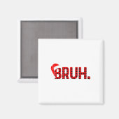 Bruh Funny Christmas Plaid Tiener Jongens Kinder X Magneet (Voorkant / Achterkant)