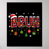 Bruh Funny Christmas Plaid Tiener Jongens Kinder X Poster (Voorkant)
