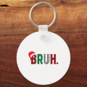 Bruh Funny Christmas Plaid Tiener Jongens Kinder X Sleutelhanger (Voorkant)