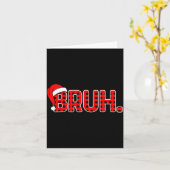 Bruh Funny Christmas Red Plaid Teens Boys Kids Xma Kaart (Gele Bloem)