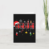 Bruh Funny Christmas Red Plaid Teens Boys Kids Xma Kaart (Voorkant)