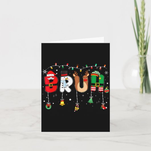 Bruh Funny Christmas Red Plaid Teens Boys Kids Xma Kaart (Voorkant)