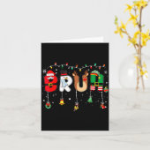 Bruh Funny Christmas Red Plaid Teens Boys Kids Xma Kaart (Gele Bloem)