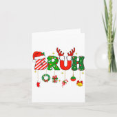 Bruh Funny Christmas Red Plaid Teens Boys Kids Xma Kaart (Voorkant)