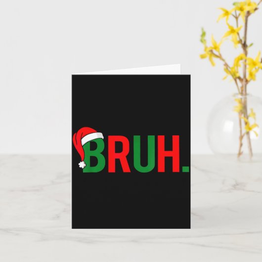 Bruh Funny Christmas Red Plaid Teens Boys Kids Xma Kaart (Gele Bloem)