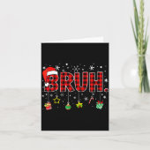 Bruh Funny Christmas Red Plaid Teens Boys Kids Xma Kaart (Voorkant)