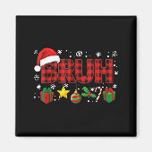 Bruh Funny Christmas Red Plaid Teens Boys Kids Xma Magneet (Voorkant)