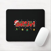 Bruh Funny Christmas Red Plaid Teens Boys Kids Xma Muismat (Met muis)