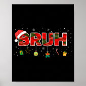 Bruh Funny Christmas Red Plaid Teens Boys Kids Xma Poster (Voorkant)