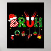 Bruh Funny Christmas Red Plaid Teens Boys Kids Xma Poster (Voorkant)