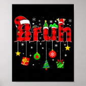 Bruh Funny Christmas Red Plaid Teens Boys Kids Xma Poster (Voorkant)