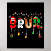 Bruh Funny Christmas Red Plaid Teens Boys Kids Xma Poster (Voorkant)