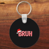 Bruh Funny Christmas Red Plaid Teens Boys Kids Xma Sleutelhanger (Voorkant)