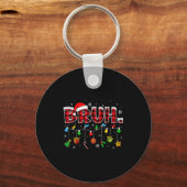 Bruh Funny Christmas Red Plaid Teens Boys Kids Xma Sleutelhanger (Voorkant)