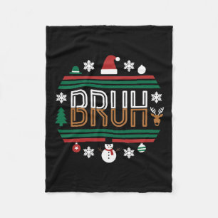 Bruh Funny Christmas Red Plaid Tiener Boys Kinder  Fleece Deken