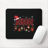 Bruh Funny Christmas Red Plaid Tiener Boys Kinder Muismat (Met muis)