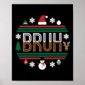 Bruh Funny Christmas Red Plaid Tiener Boys Kinder  Poster (Voorkant)