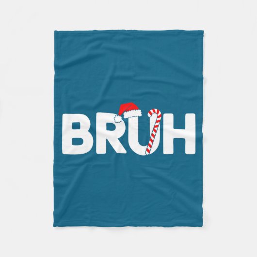 Bruh Funny Christmas Santa Hat Teens Boys Kids Xma Fleece Deken (Voorkant)