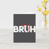 Bruh Funny Christmas Santa Hat Teens Boys Kids Xma Kaart (Gele Bloem)