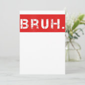 Bruh Funny Meme Saying Brother Greeting Gift Teens Feestdagenkaart (Staand voorkant)