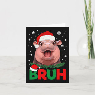 Bruh Funny Moo Deng Tiener Jongens Kinder Kerst Pa Kaart