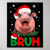 Bruh Funny Moo Deng Tiener Jongens Kinder Kerst Pa Poster (Voorkant)