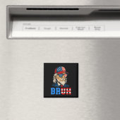 Bruh Funny Patriotic Uncle Sam 4 juli Mannen Boy Magneet (Insitu (Vaatwasser))